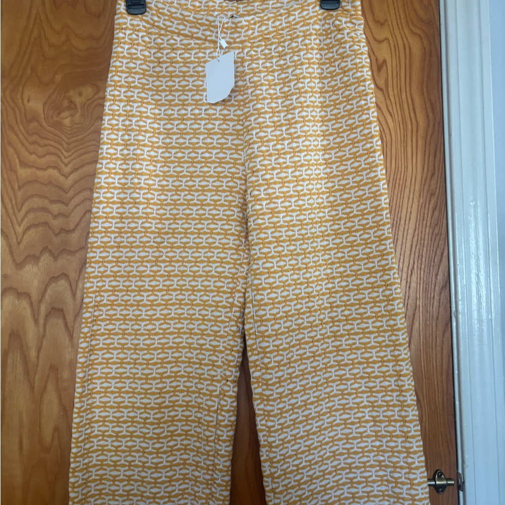 Yellow Patterned Women's Pants - Picture 5 of 9